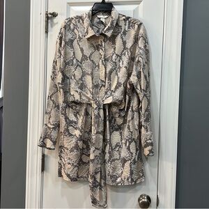 H&M Beige and Black Snakeskin Trench Coat
